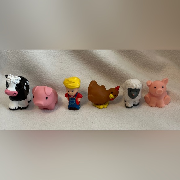 Fisher Price Little People Farm Animals Farmer Figure Pigs Chicken Cow Sheep - Picture 1 of 10